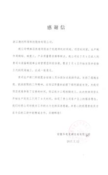 Commendation Letter of Huadian Wuhu 